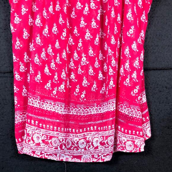 Express Womens Blouse Pink White Floral Scoop Neck Sleeveless Tank Large - Picture 3 of 12